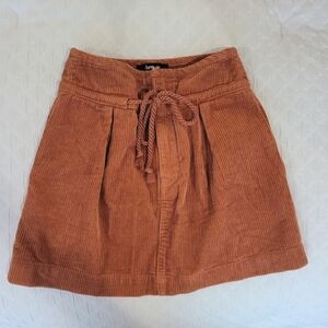 Jacqui E Rust Corduroy Mini Skirt